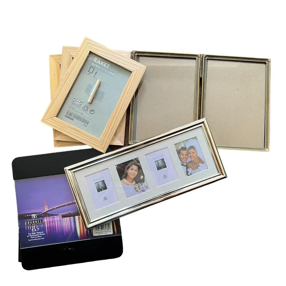 Lot of 6 Frames, Various Sizes, Table and/or Wall Frames